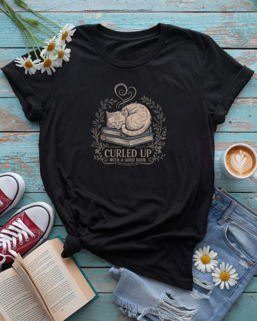 Curled Up With A Good Book Tee V2
