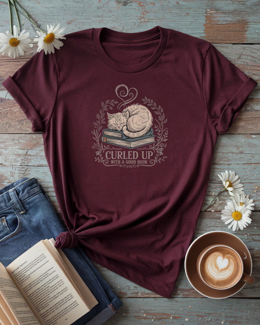 Curled Up With A Good Book Tee V2