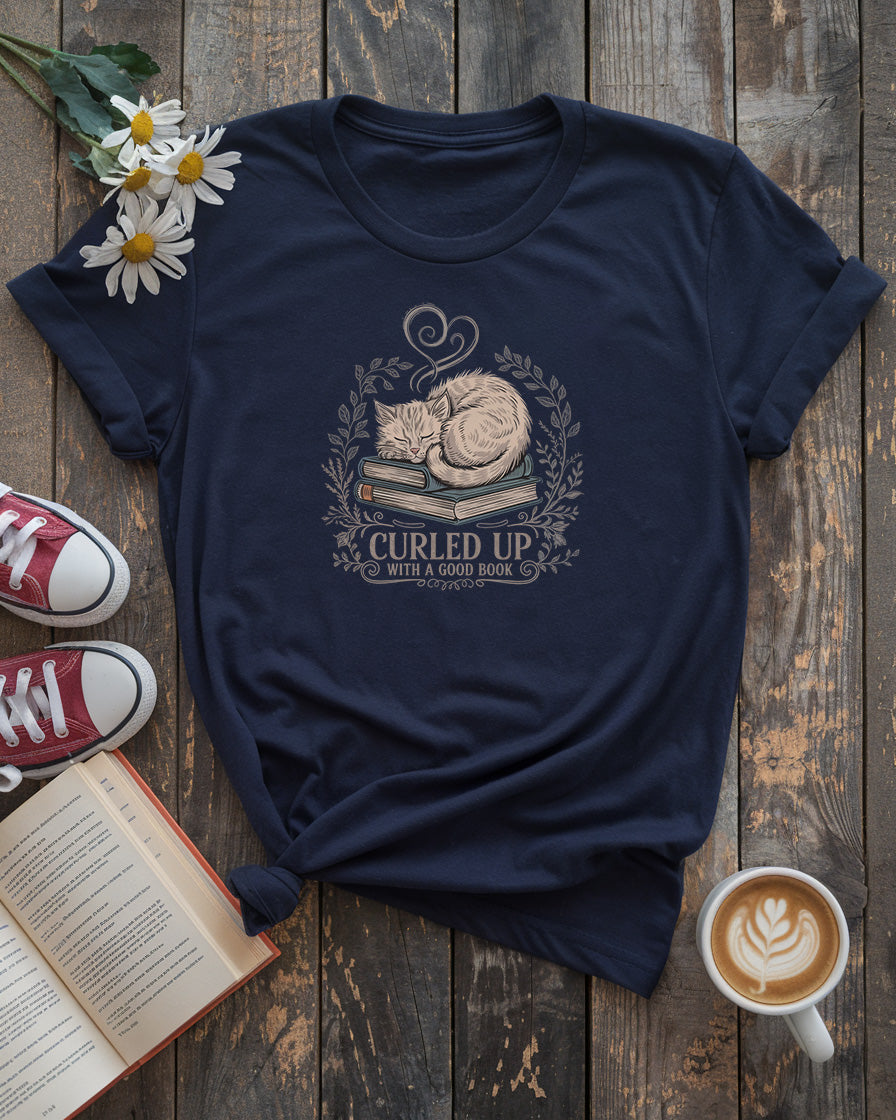 Curled Up With A Good Book Tee V2