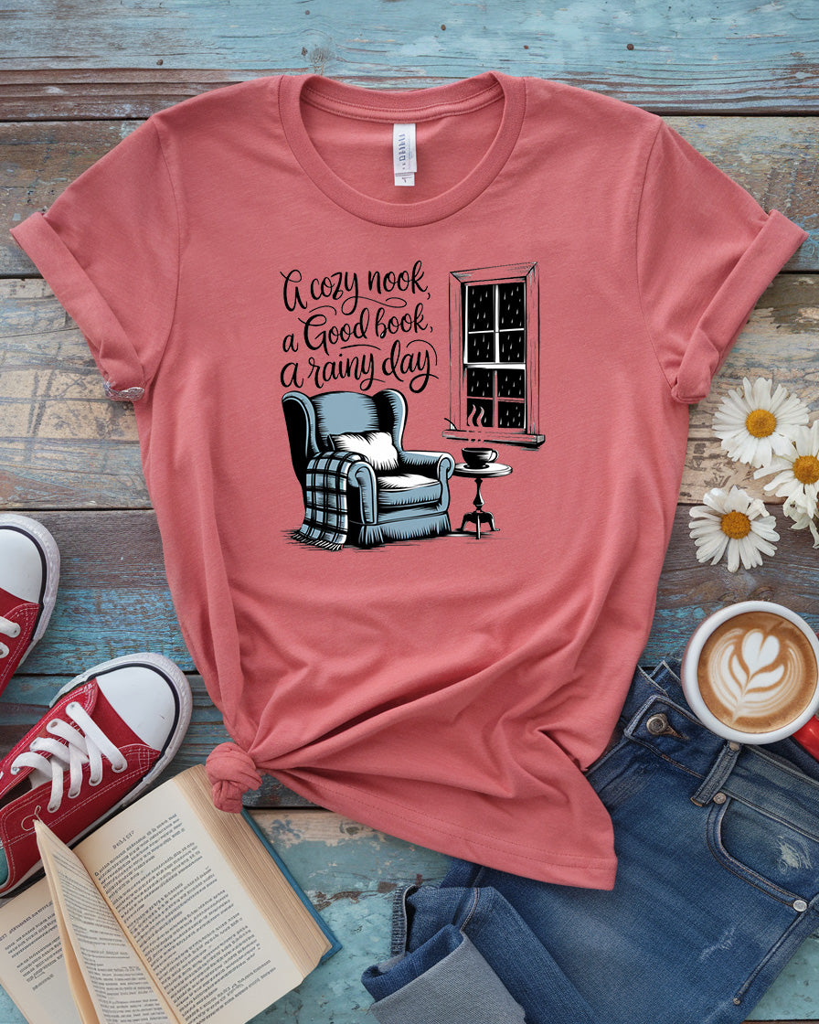 A Cozy Nook, A Good Book, A Rainy Day Tee