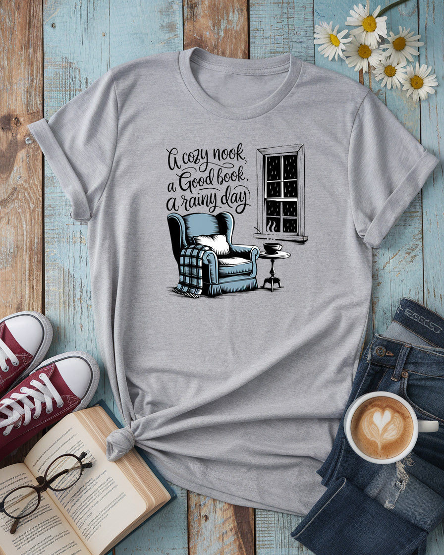 A Cozy Nook, A Good Book, A Rainy Day Tee