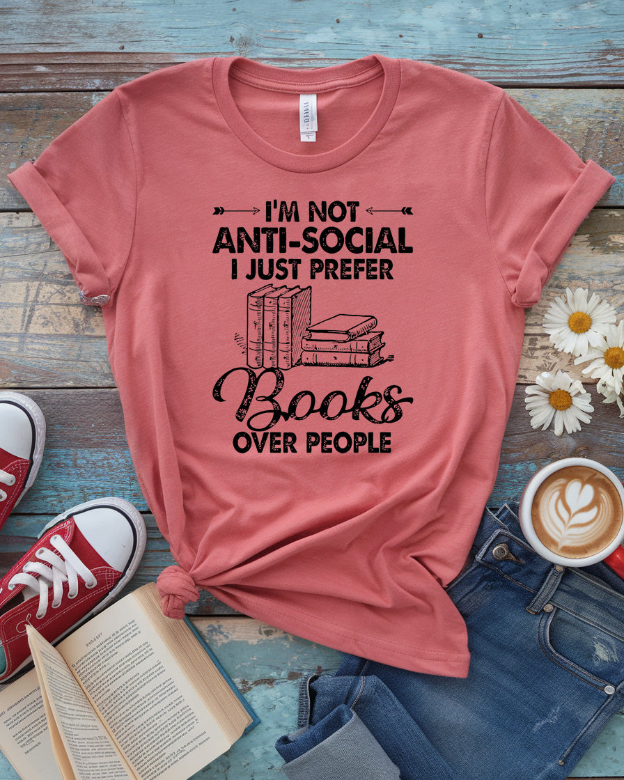 Books Over People Tee | Introvert Reader Gift