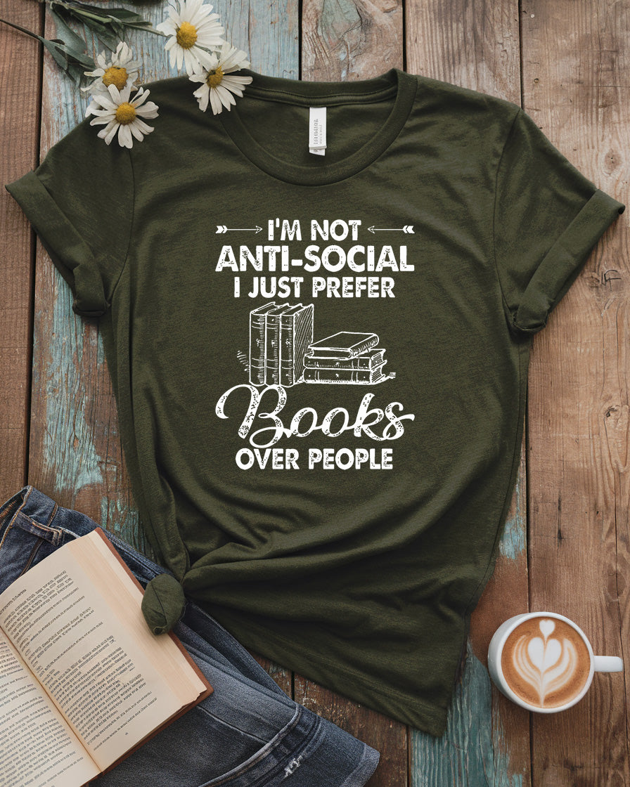 Books Over People Tee | Introvert Reader Gift
