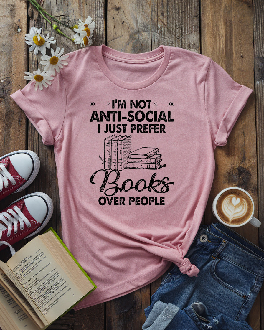 Books Over People Tee | Introvert Reader Gift