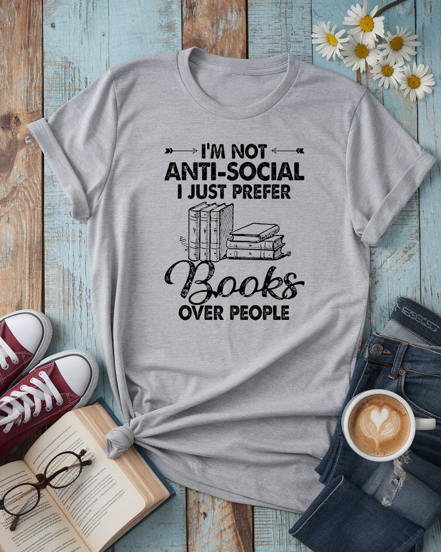 Books Over People Tee | Introvert Reader Gift