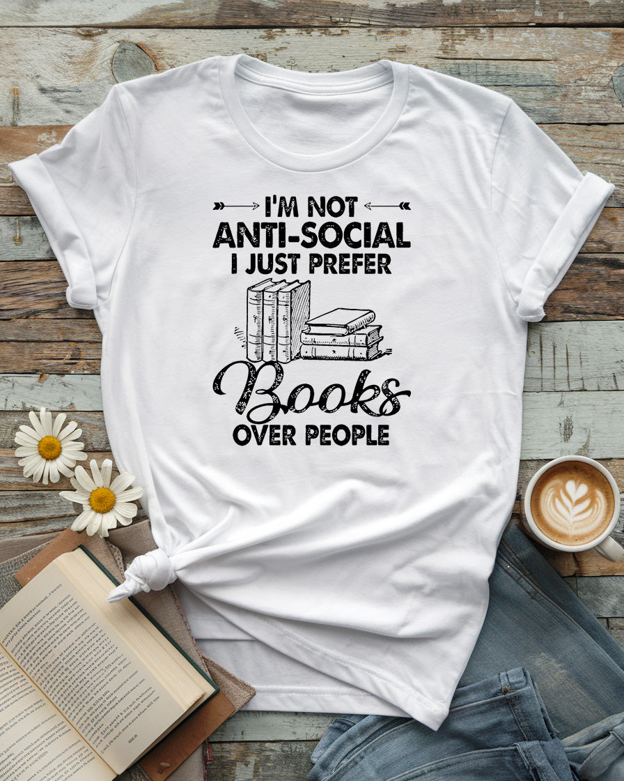 Books Over People Tee | Introvert Reader Gift