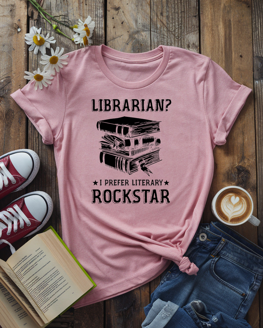 Literary Rockstar Tee | Librarian Humor