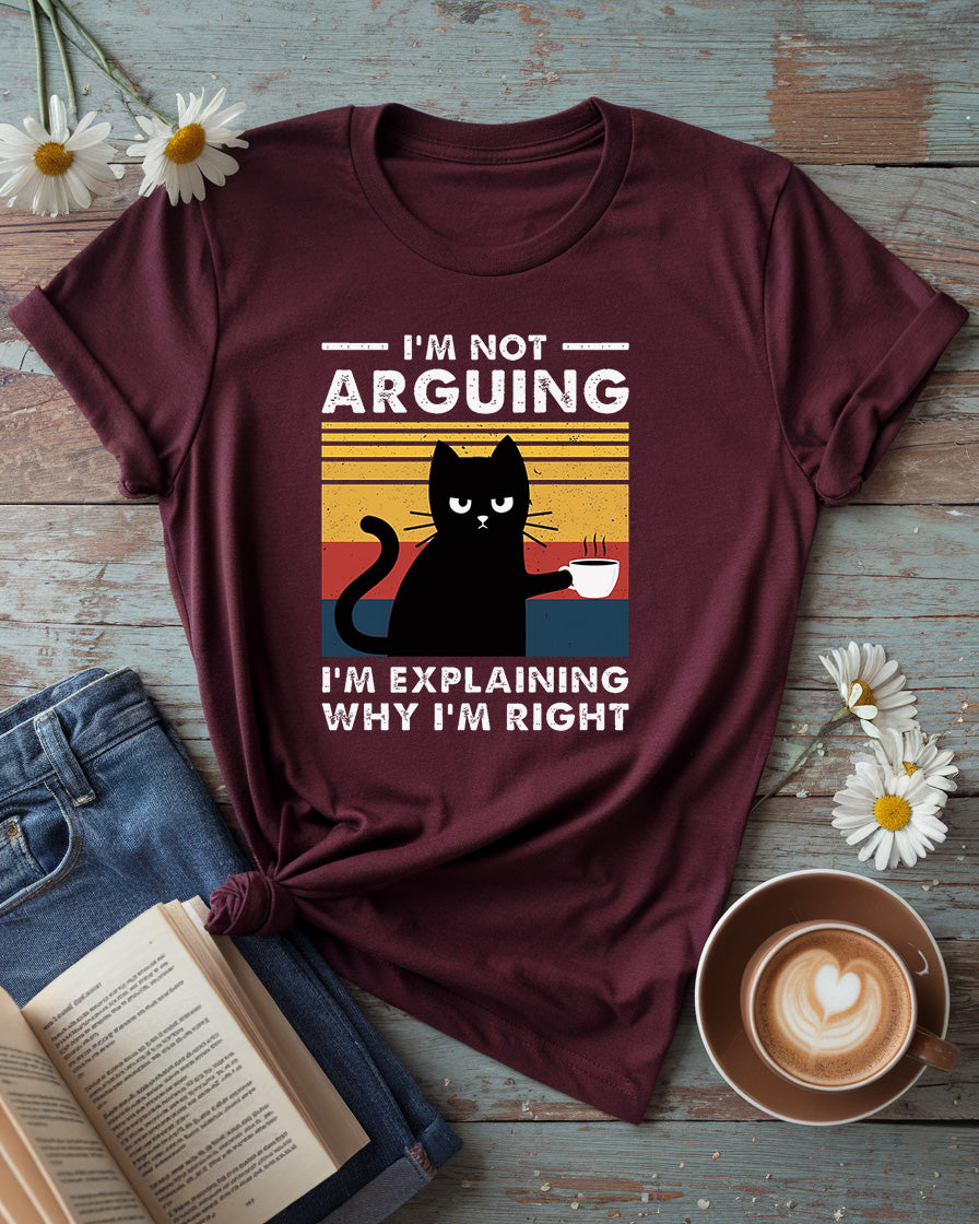 Not Arguing Cat Tee | Witty Coffee Lover Tee