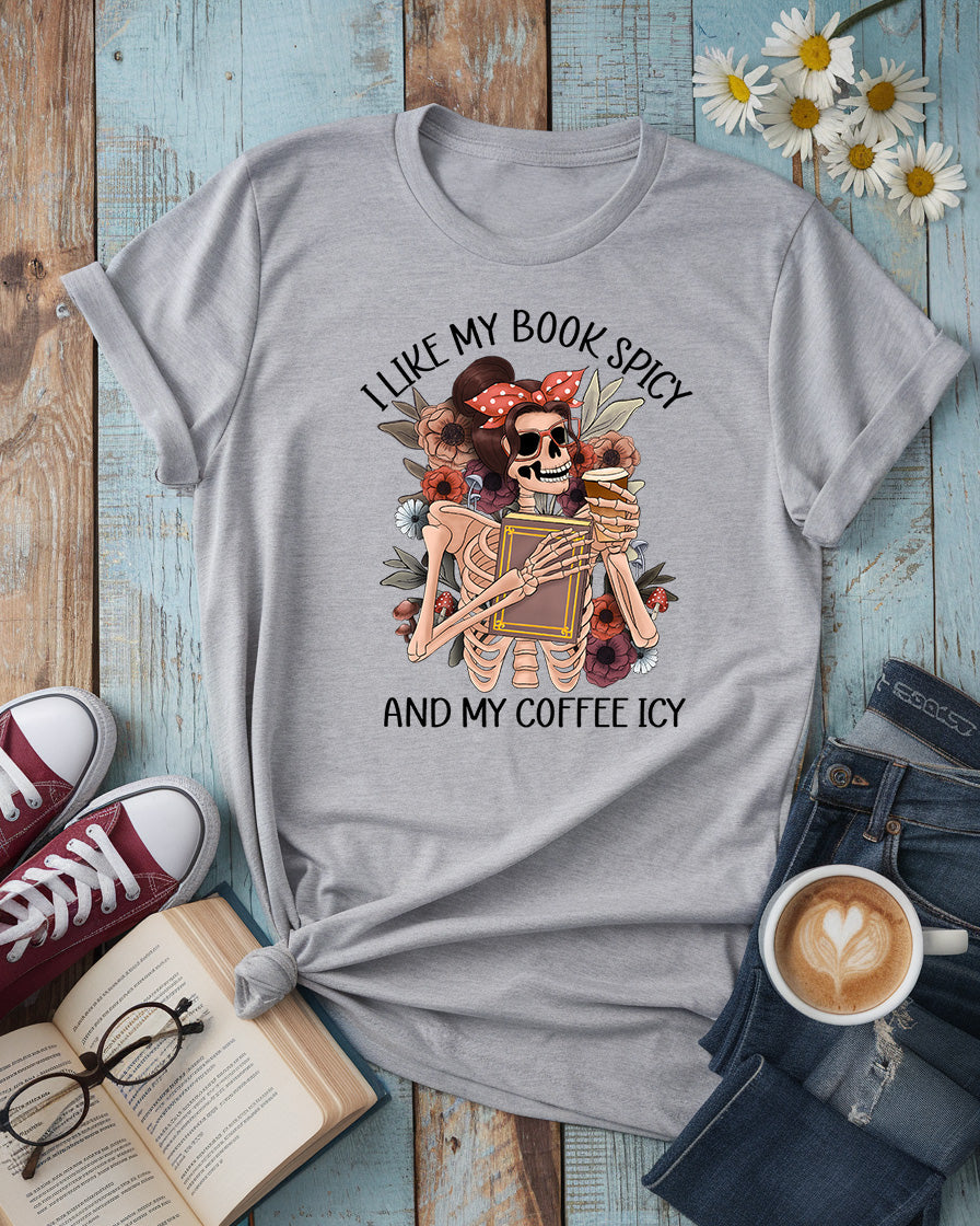 Spicy Books & Icy Coffee Tee, Book Lover