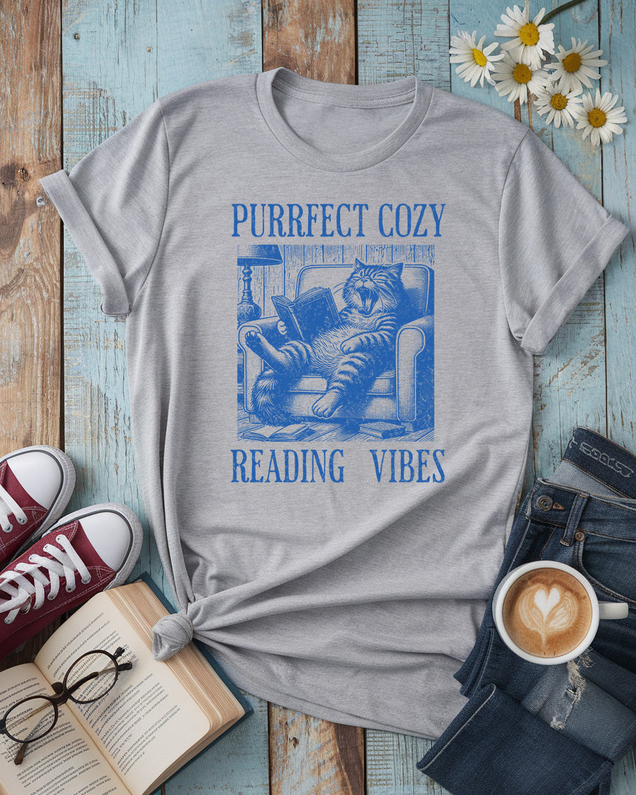 Purrfect Cozy Reading Vibes Tee