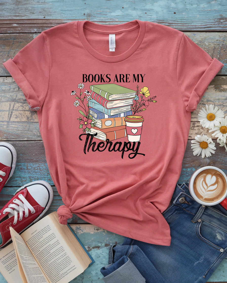 Books Are My Therapy Tee