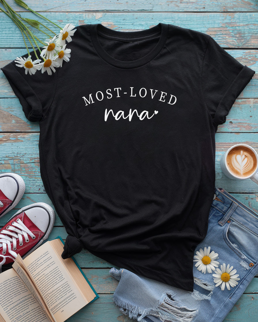 Most-Loved Nana Tee, Customizable Family Gift