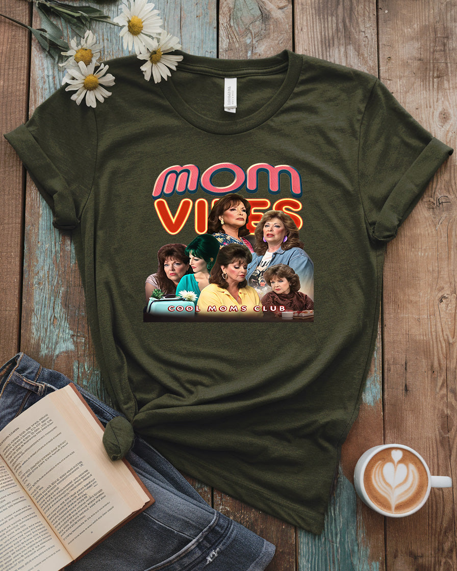 Mom Vibes Tee, Retro Cool Moms Club Design