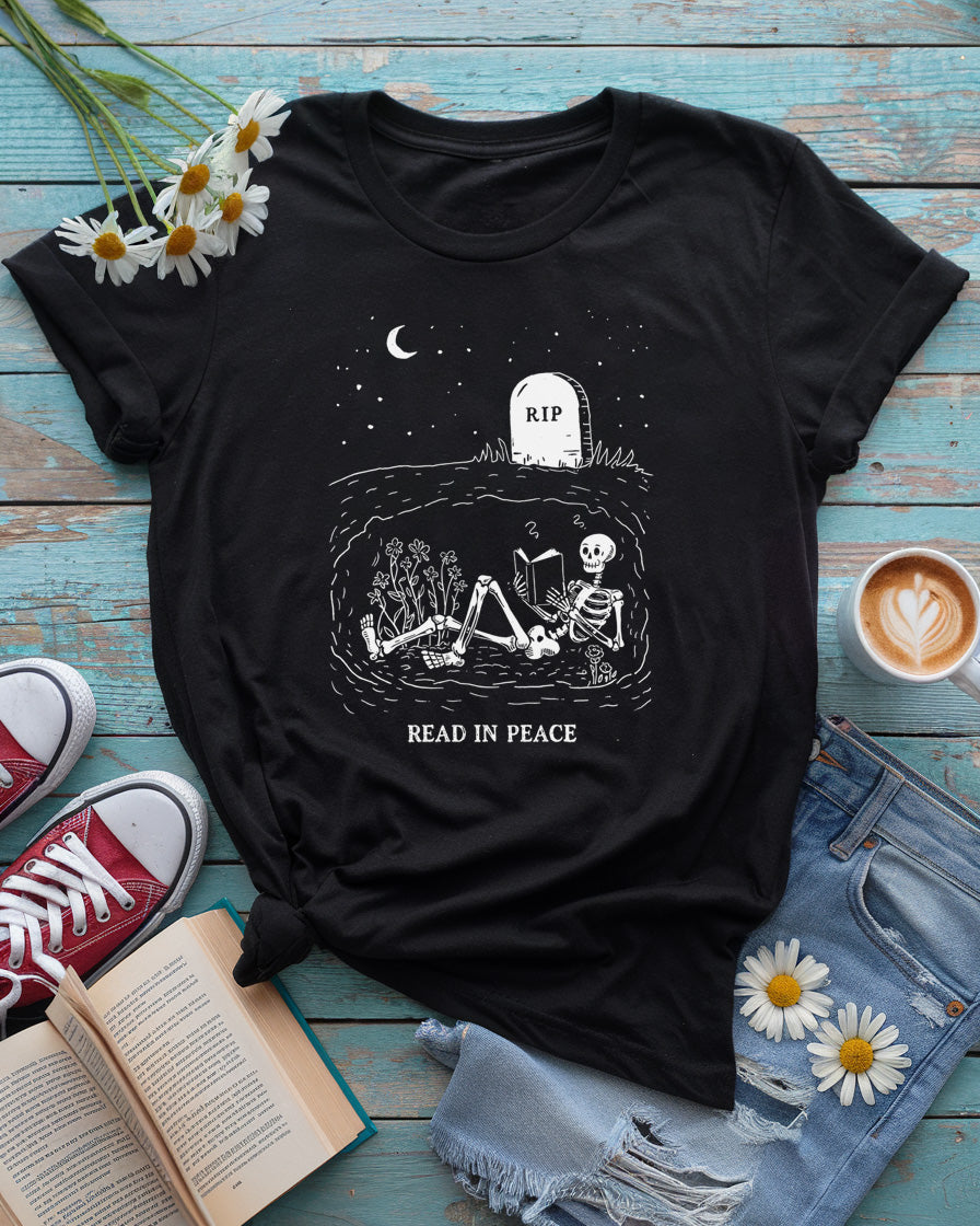 Read In Peace Tee, Graveyard Book Lover