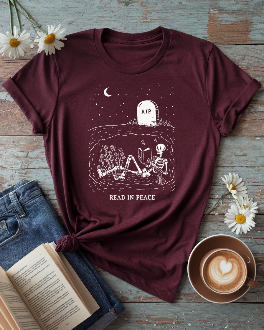 Read In Peace Tee, Graveyard Book Lover