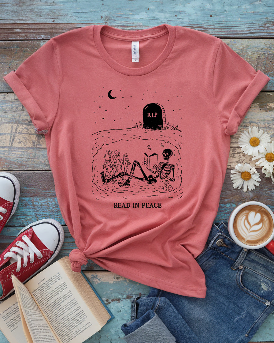 Read In Peace Tee, Graveyard Book Lover