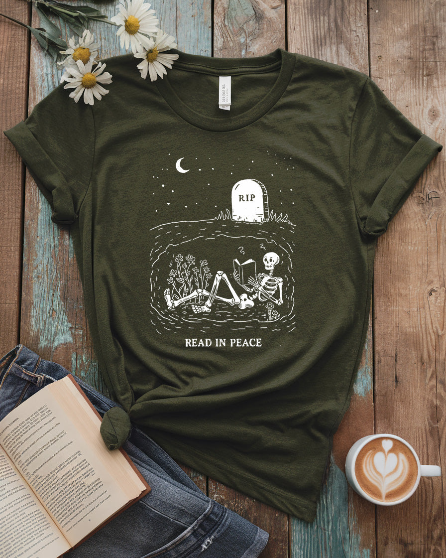 Read In Peace Tee, Graveyard Book Lover
