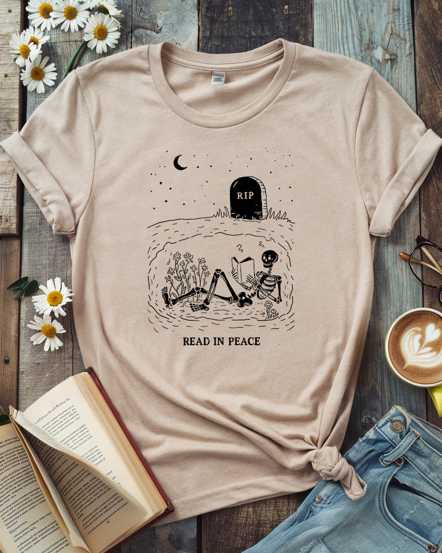 Read In Peace Tee, Graveyard Book Lover