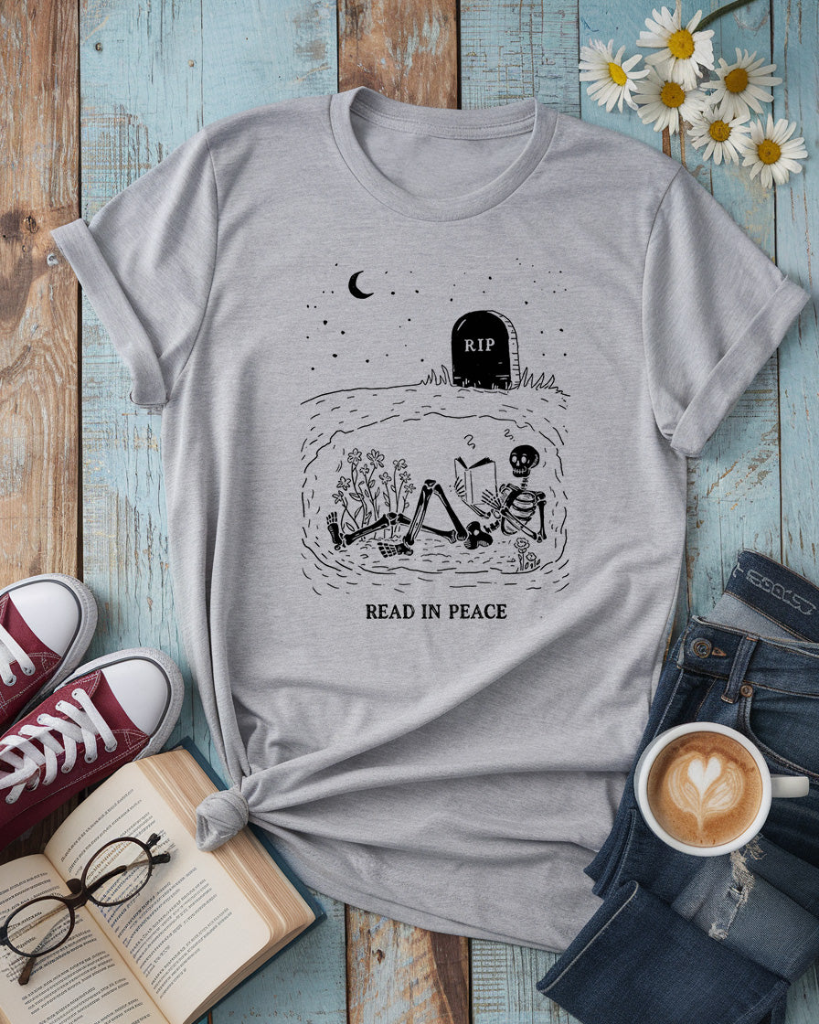 Read In Peace Tee, Graveyard Book Lover