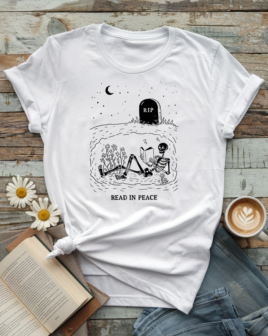 Read In Peace Tee, Graveyard Book Lover