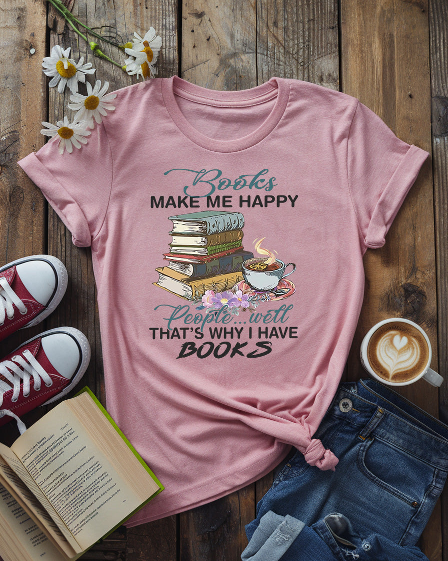Books Make Me Happy Tee