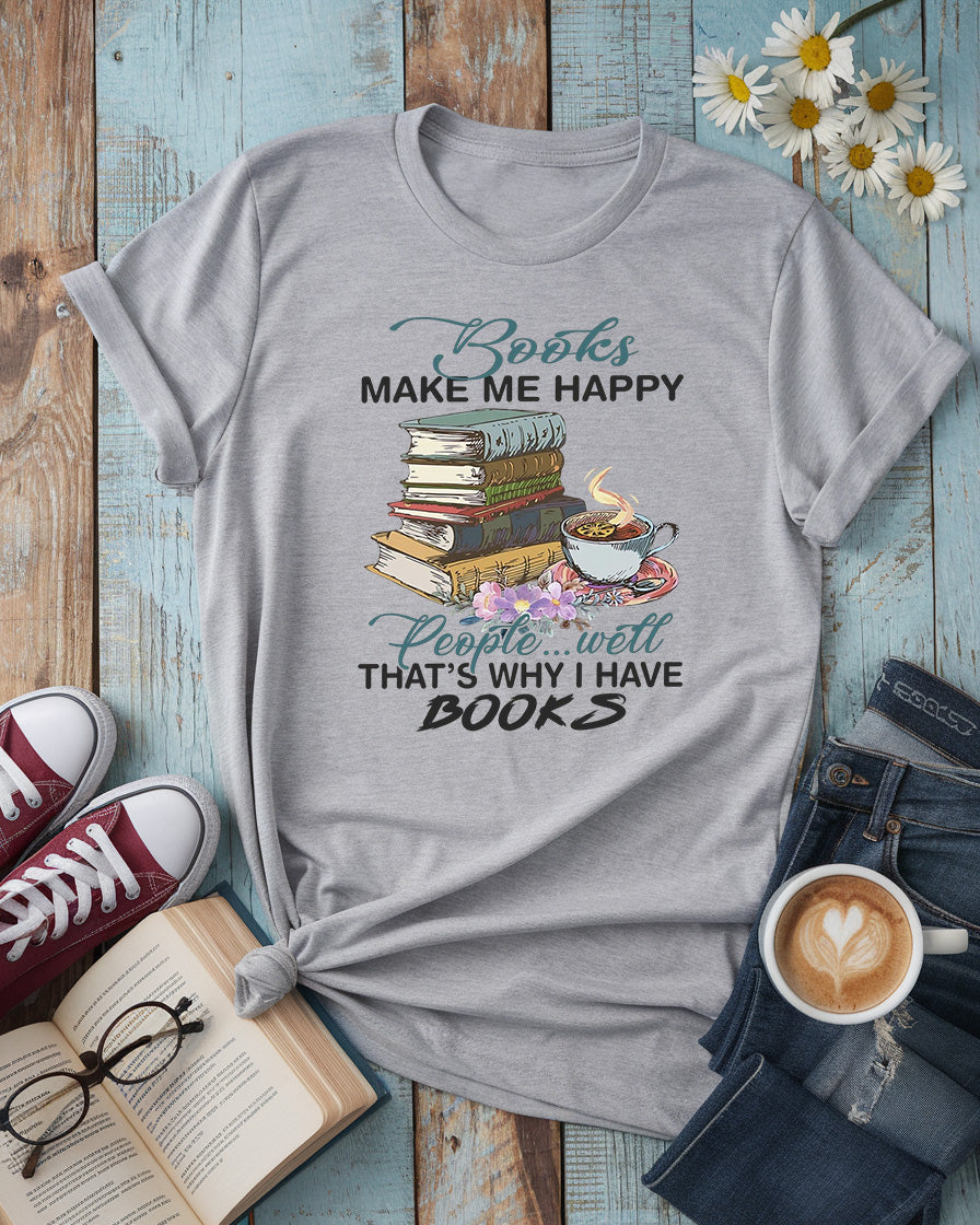 Books Make Me Happy Tee