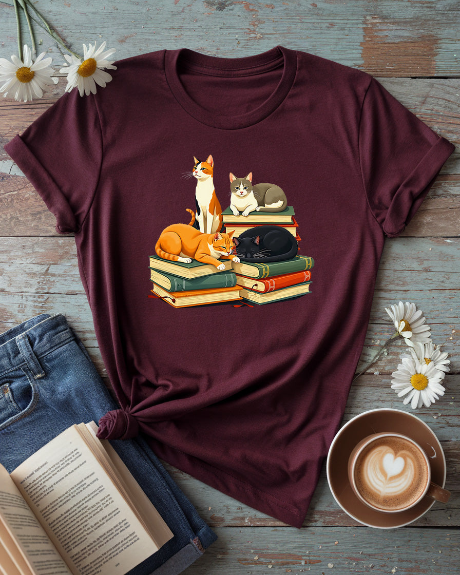 Cats & Books Tee