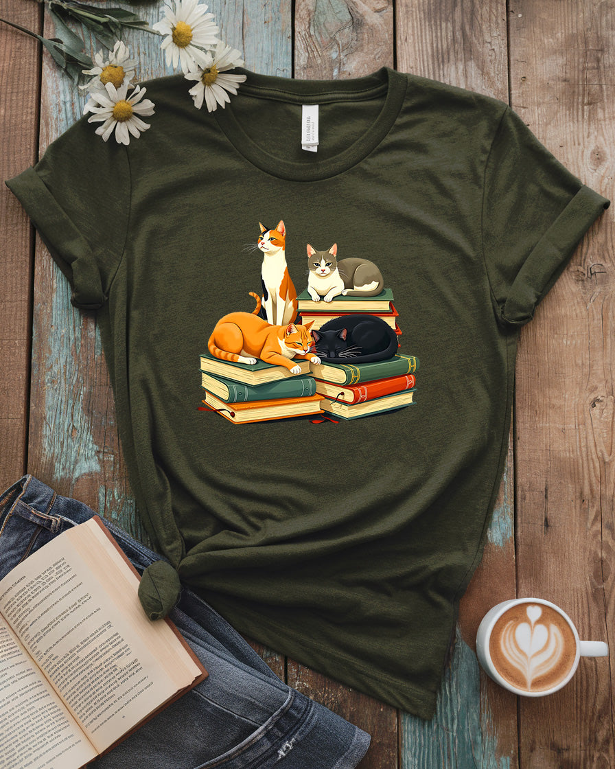 Cats & Books Tee