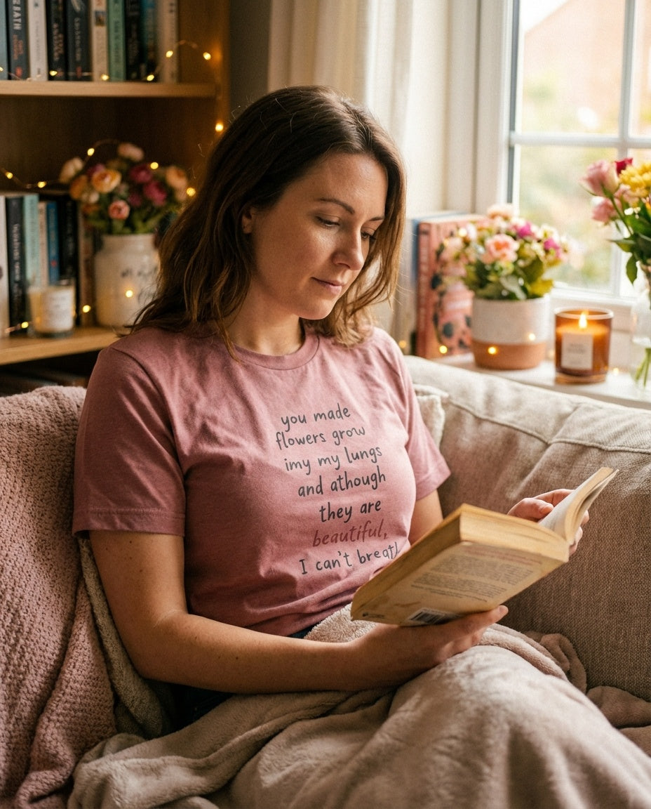 Person wearing Romance tee - lifestyle shot 1