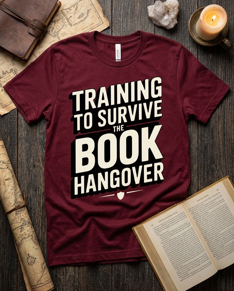 Training To Survive The Book Hangover romantasy t-shirt in Black - BookAddictHub