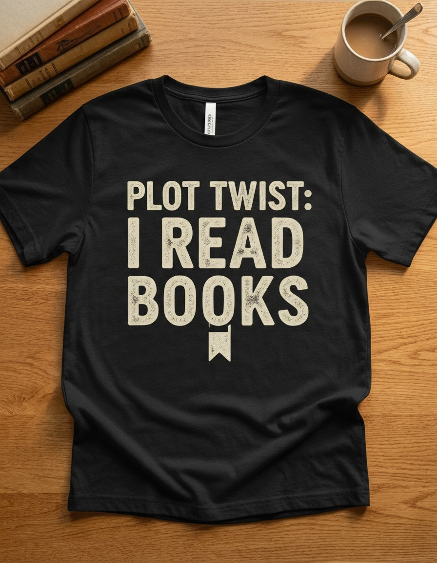 Plot Twist: I Read Books — Cozy Reading Tee in Navy