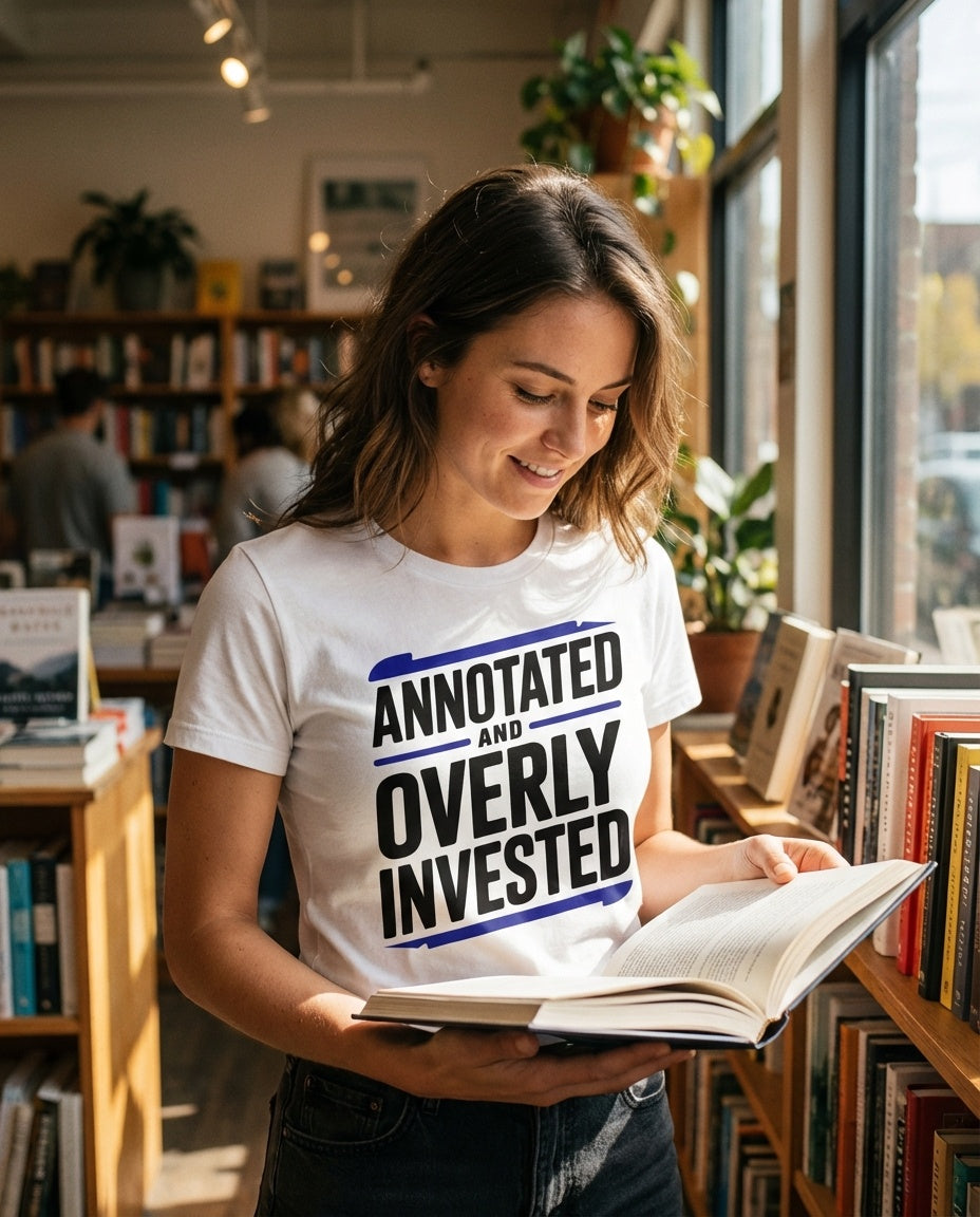 BookTok book lover shirt worn during a bookstore browsing haul