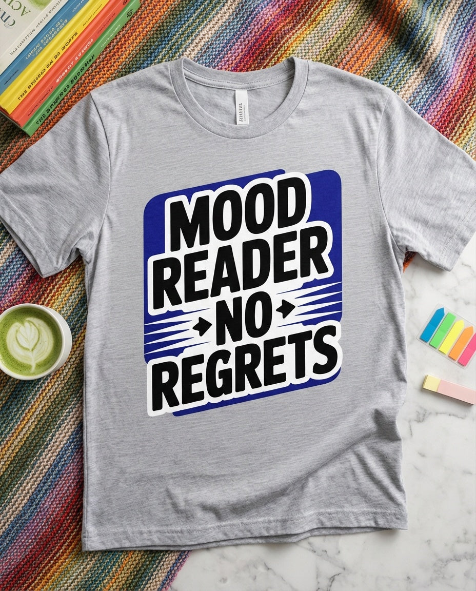 Mood Reader No Regrets BookTok t-shirt in Black - BookAddictHub