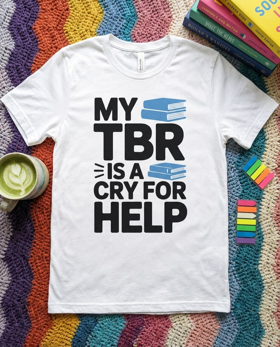 My TBR Is A Cry For Help t-shirt in Navy - BookTok book lover tee