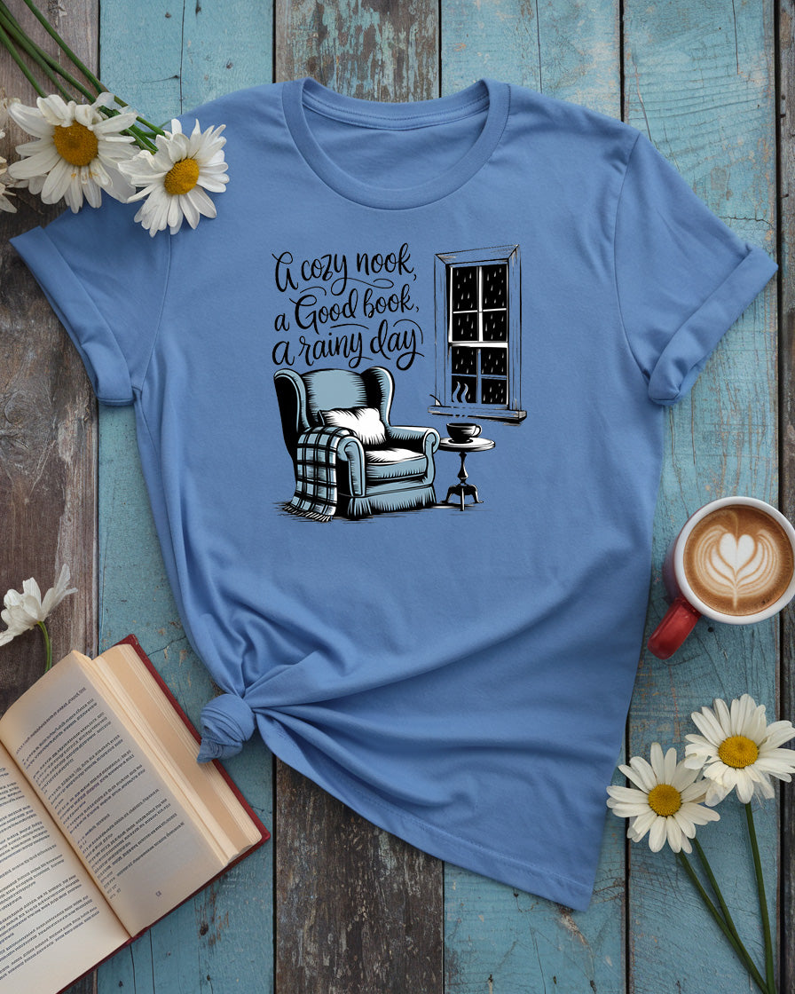 A Cozy Nook, A Good Book, A Rainy Day Tee