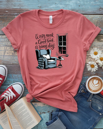 A Cozy Nook, A Good Book, A Rainy Day Tee