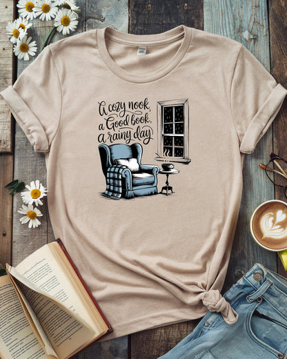 A Cozy Nook, A Good Book, A Rainy Day Tee