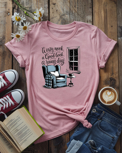 A Cozy Nook, A Good Book, A Rainy Day Tee