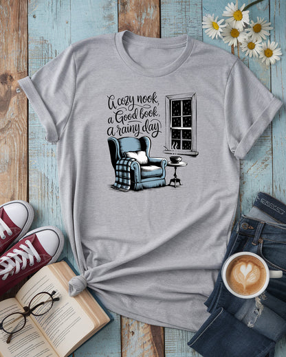 A Cozy Nook, A Good Book, A Rainy Day Tee