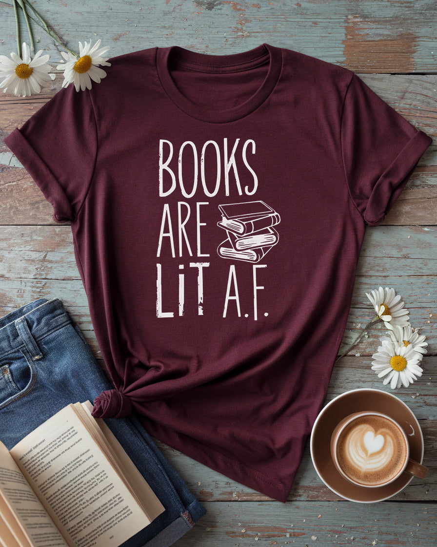 Book Are Lit A.F. Tee
