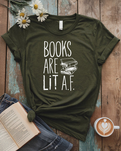 Book Are Lit A.F. Tee