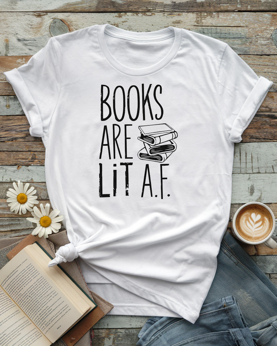 Book Are Lit A.F. Tee