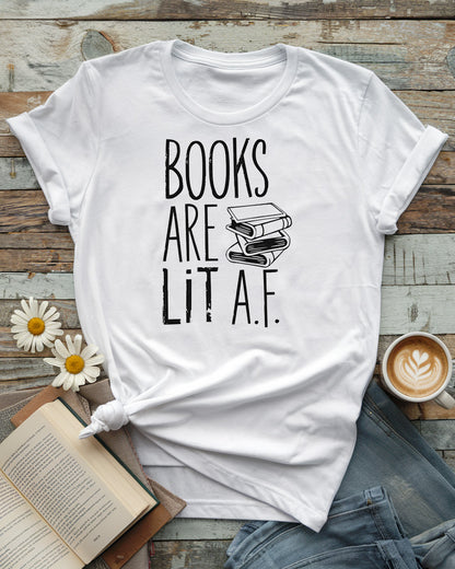 Book Are Lit A.F. Tee