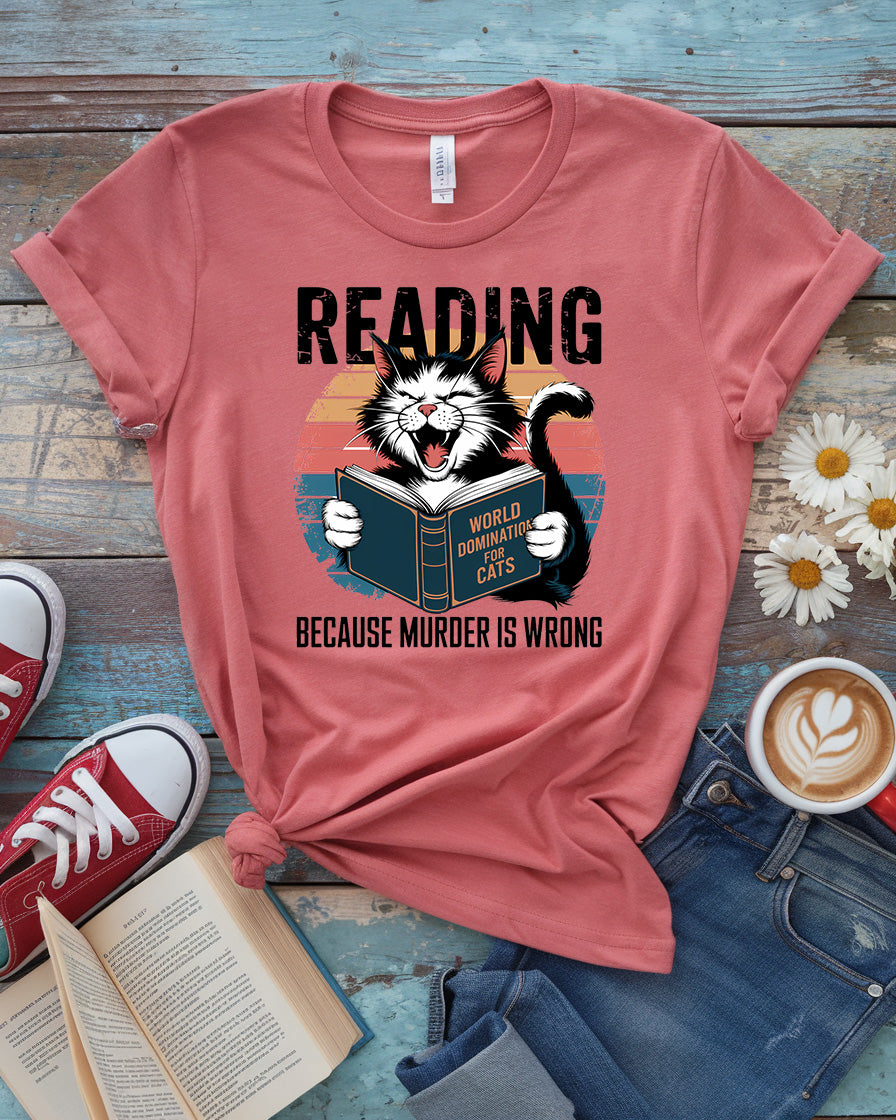 Reading Cat Tee