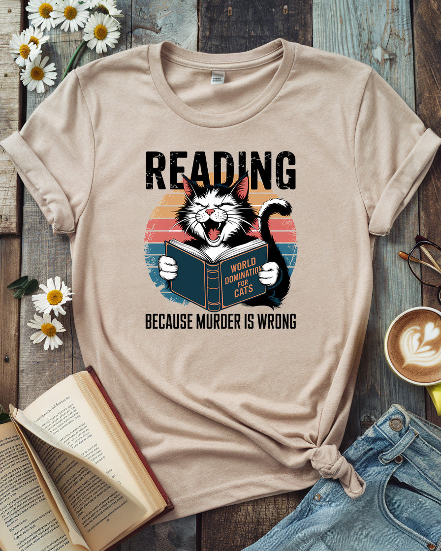 Reading Cat Tee