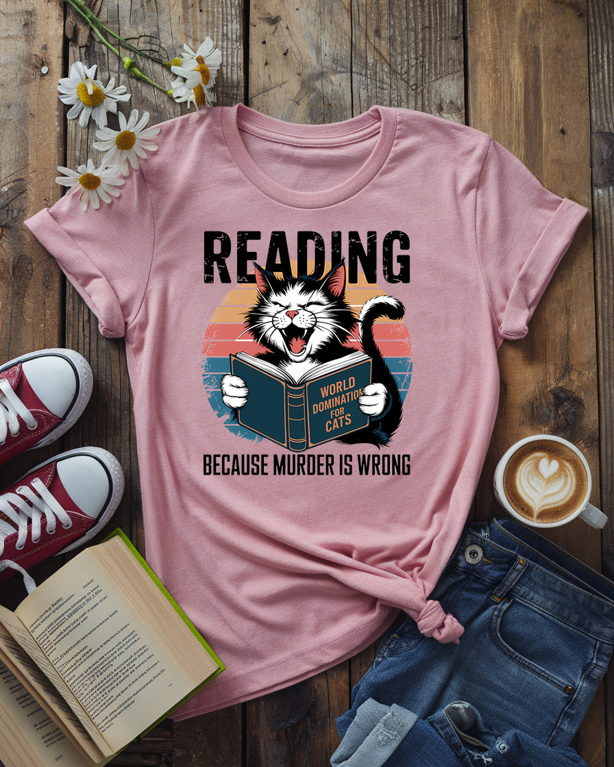 Reading Cat Tee