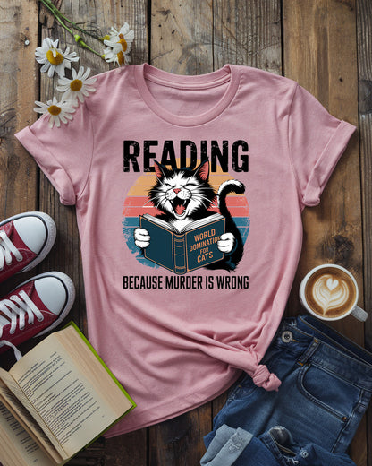 Reading Cat Tee