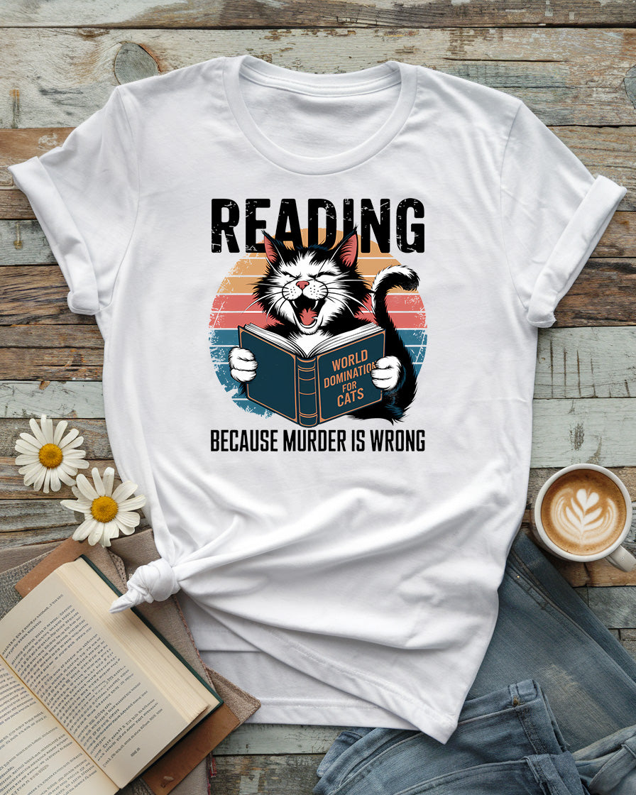 Reading Cat Tee
