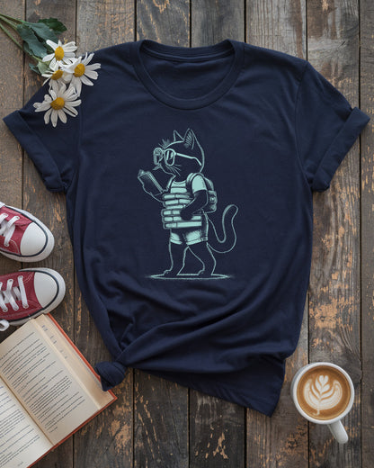 Literary Cat Tee, Bookworm Kitty Design