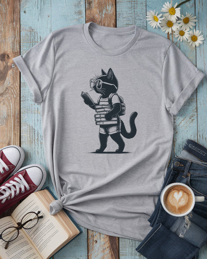 Literary Cat Tee, Bookworm Kitty Design